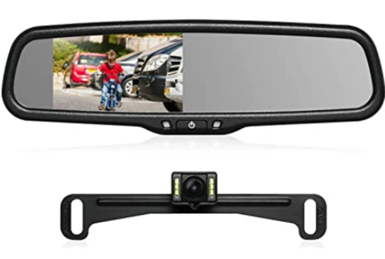 Backup Camera with Rearview Mirror Combo