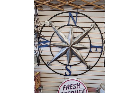 Antiqued blue compass